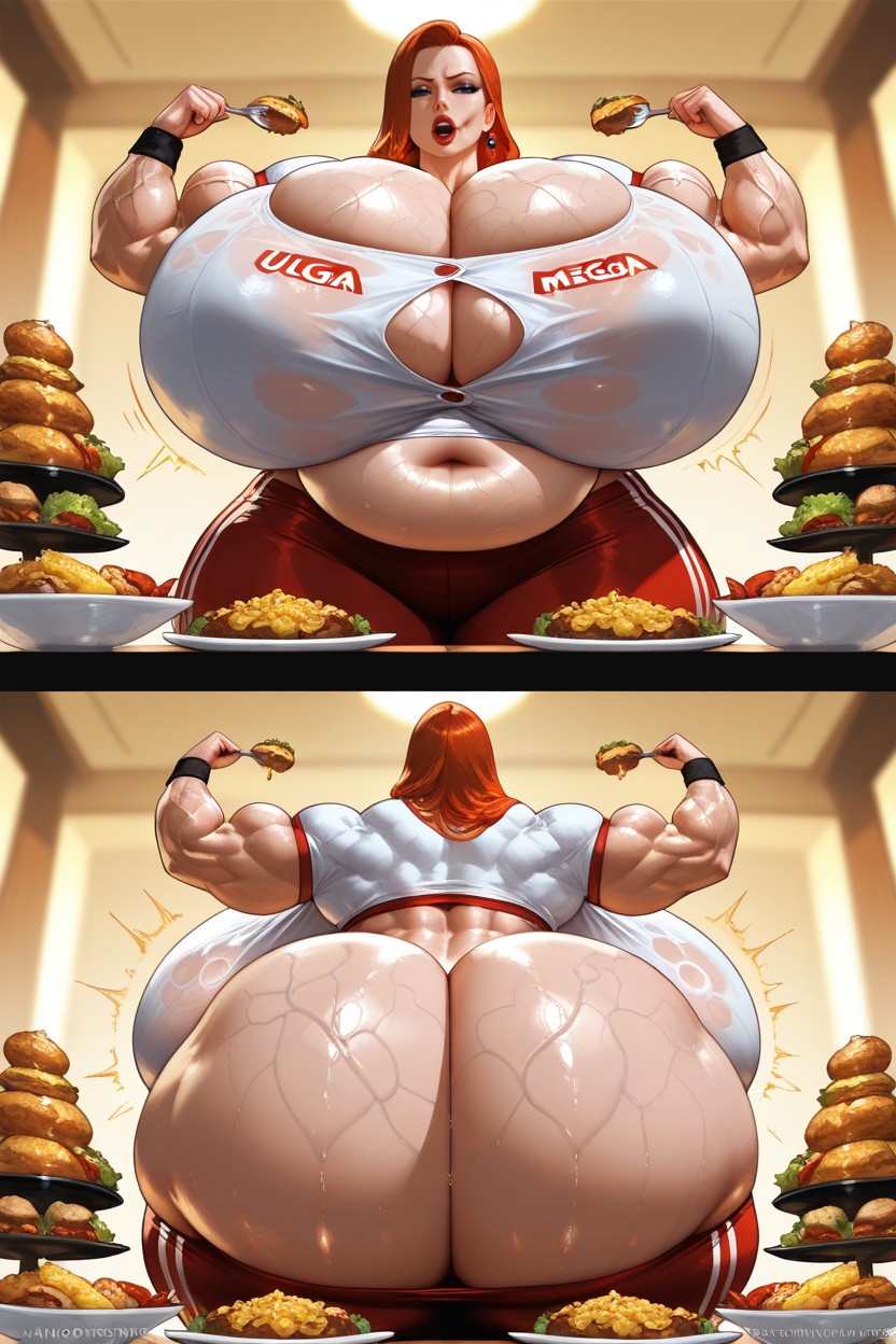 Buffet Restaurant, Plates Of Food Everywhere, Growth Effects Hentai IA
