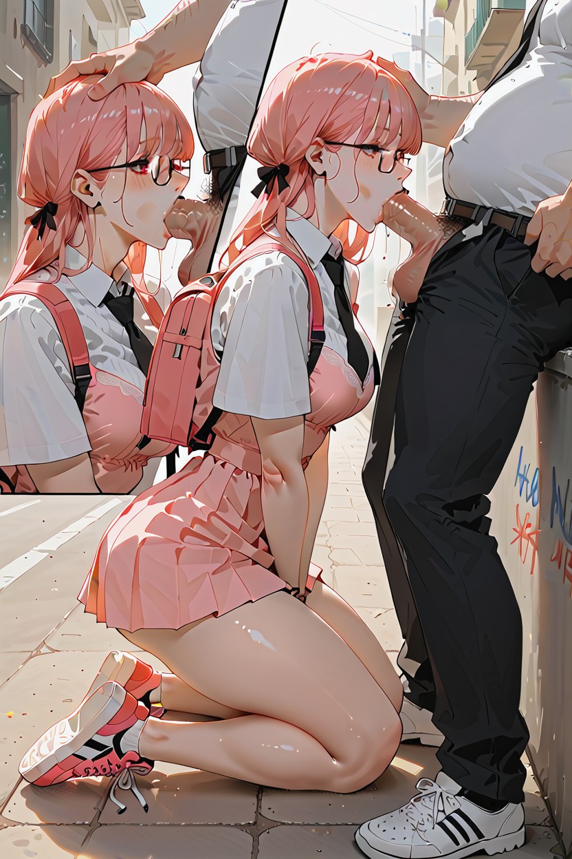 Sperm Overflowing From Mouth, Skirt Lifted, Fat Men Sitting Hentai AI Porn