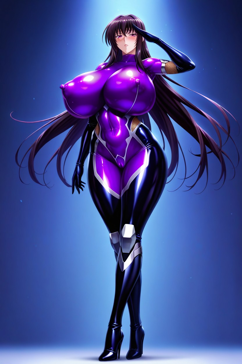Pussy Line, The Pussy Line Is Visible In The Bodysuit, Perfect Hourglass Body Hentai IA