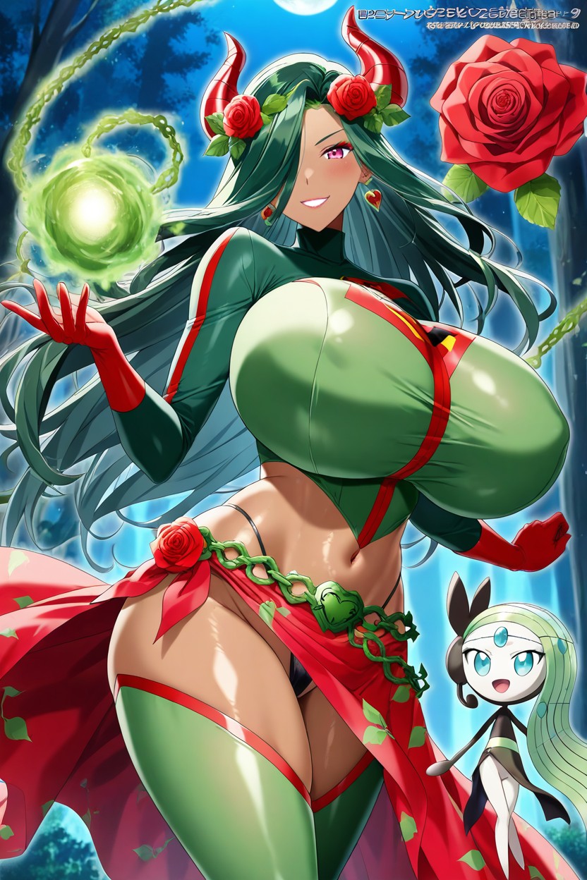 "poison Ivy From Dc Comics", Leaf Crown, Huge Rose Chain Belt Hentai AI Porn