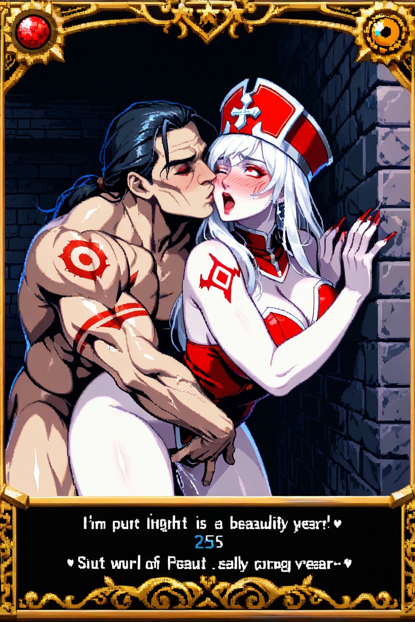 Sally Whitemane Has Red Eyes, Pale Man Has Long Hair, Pale Man Has Red Eyes Hentai IA