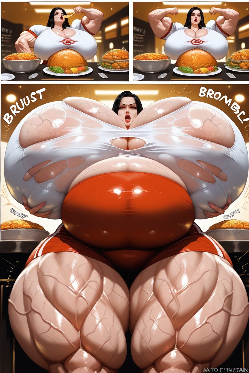 Heavy Breasts, Buffet Restaurant, Massive Breasts Hentai AI Porn