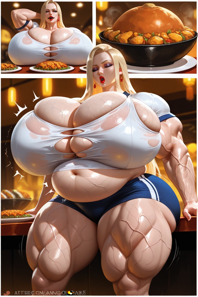 Extremely Muscular, Ripped Clothes, Huge Fat Ass Hentai KI Porno