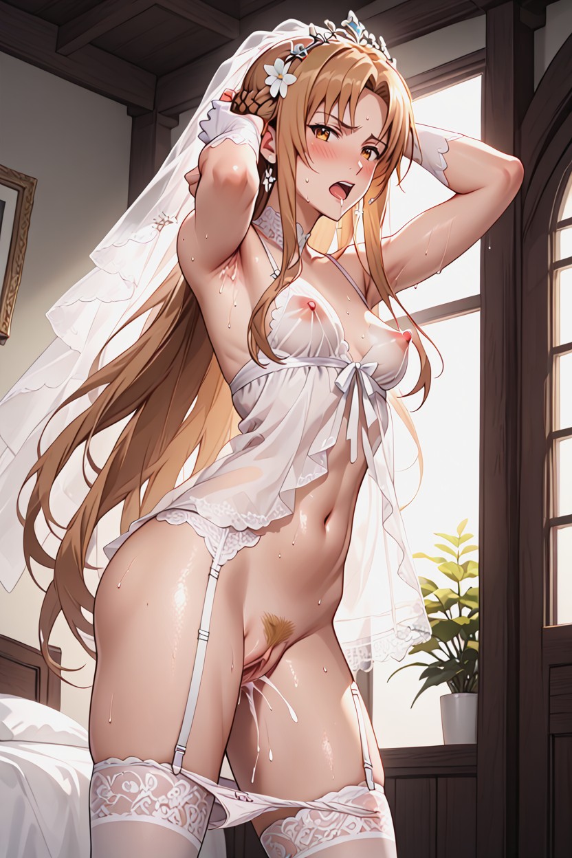 Anime Style, Asuna From Sword Art Online, Disgusted 헨타이 AI 포르노