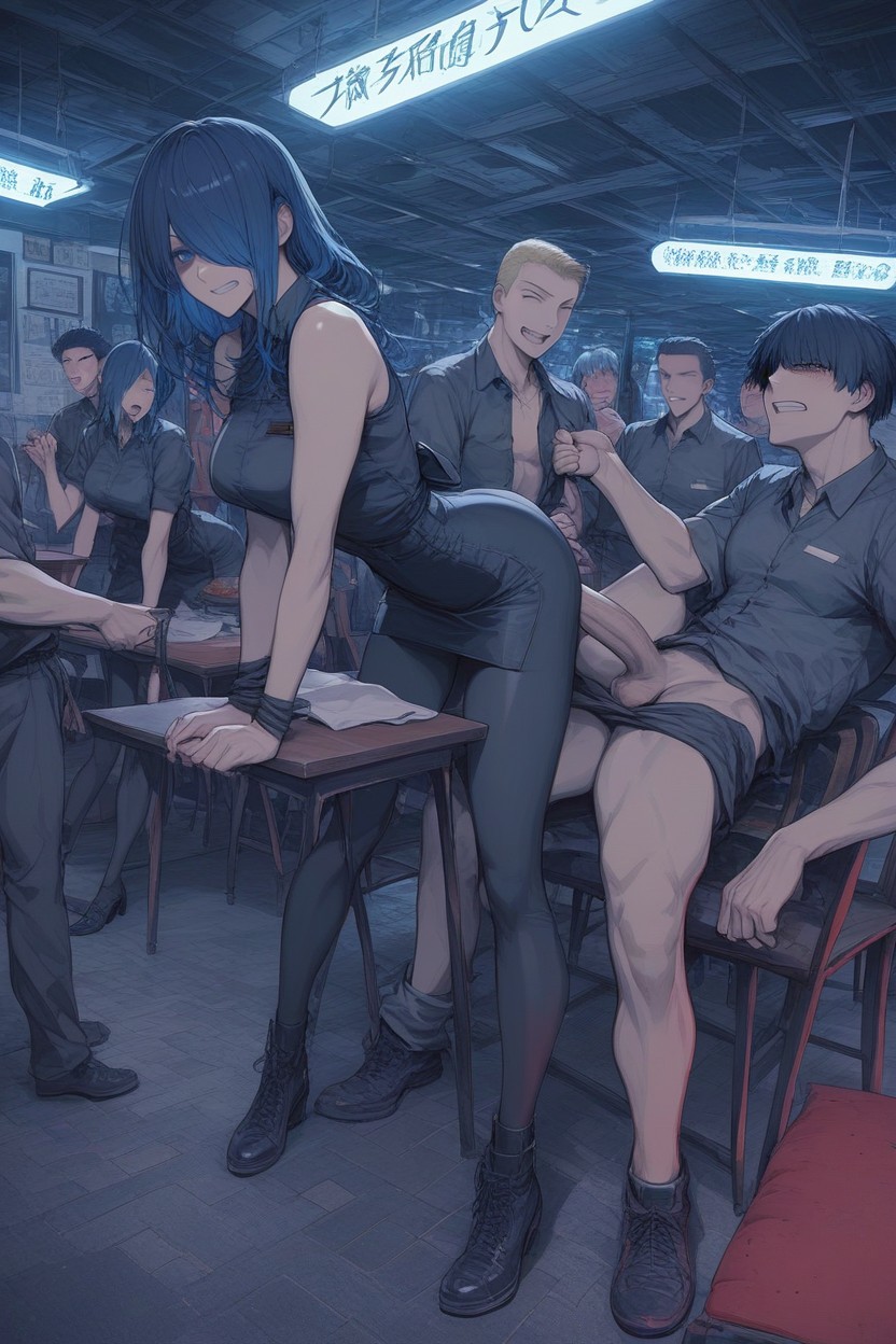 Ultra Hd, Restaurant, Many Workers Men Fucking Waitress Porno IA Hentai