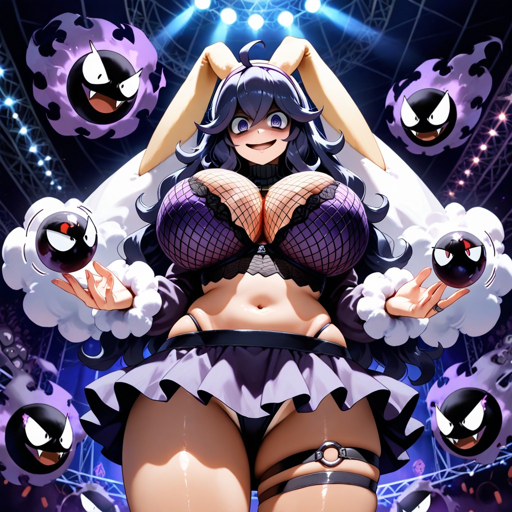 Exposed Cleavage, Circus Background, Mini Falda Hentai IA