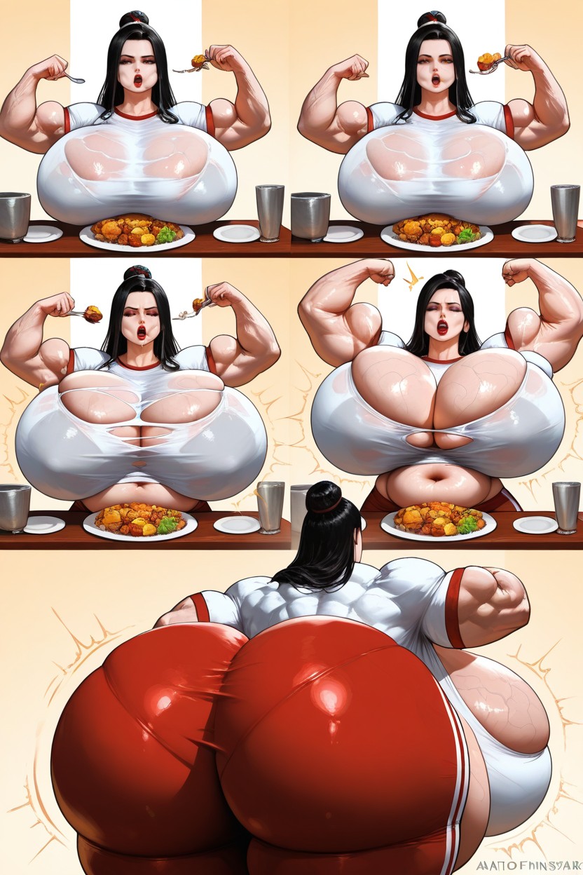 Ultra Massive Breasts, Hyper Size Breasts, Stuffed Belly AI黃漫