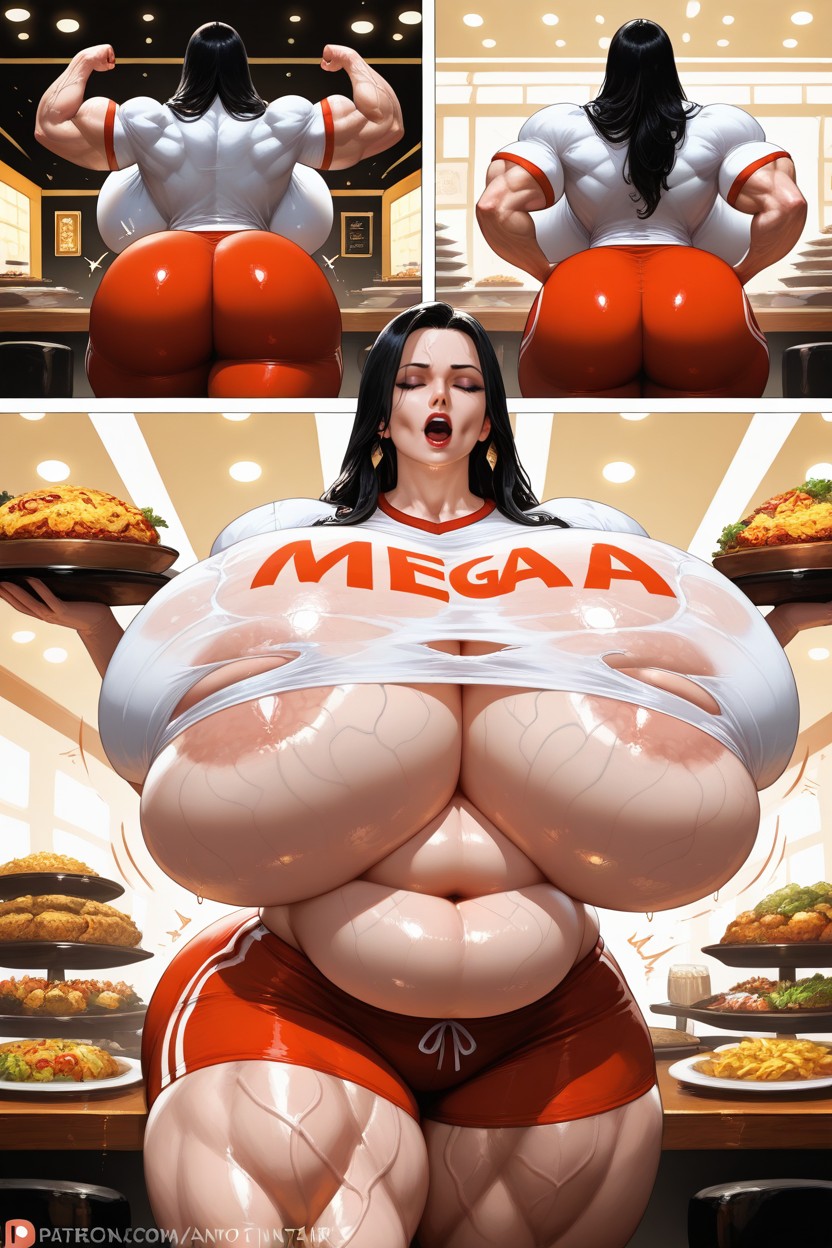 Muscle Expansion, Buffet Restaurant, Bellystuffing AI黃漫