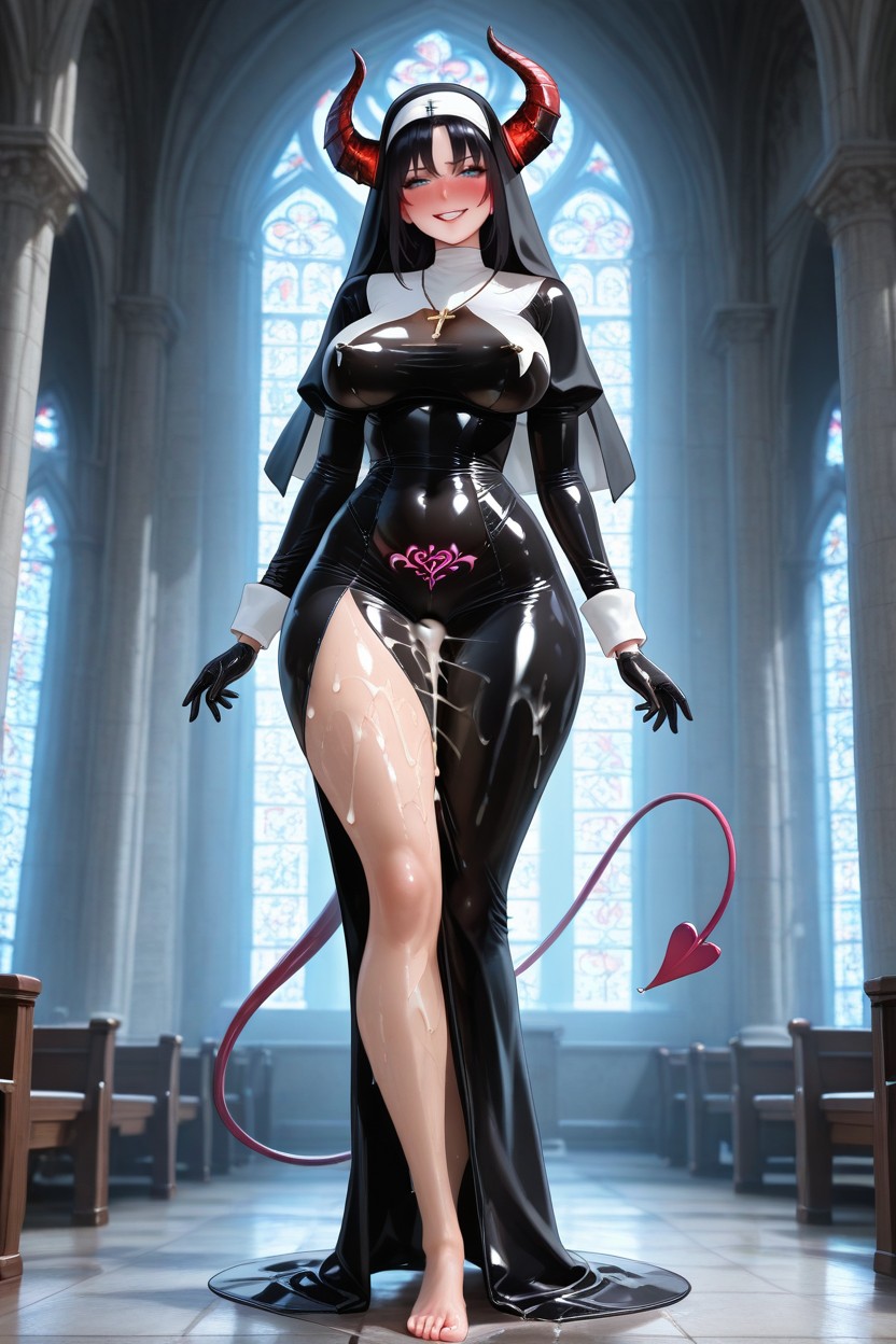 Skin, Bare Feet, Transparent Fishnet Bodysuit AI黄漫