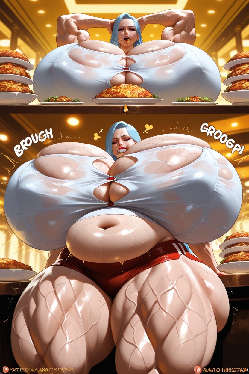 Overflowing Breasts, Huge Full Belly, Grabbing Breasts Porno IA Hentai