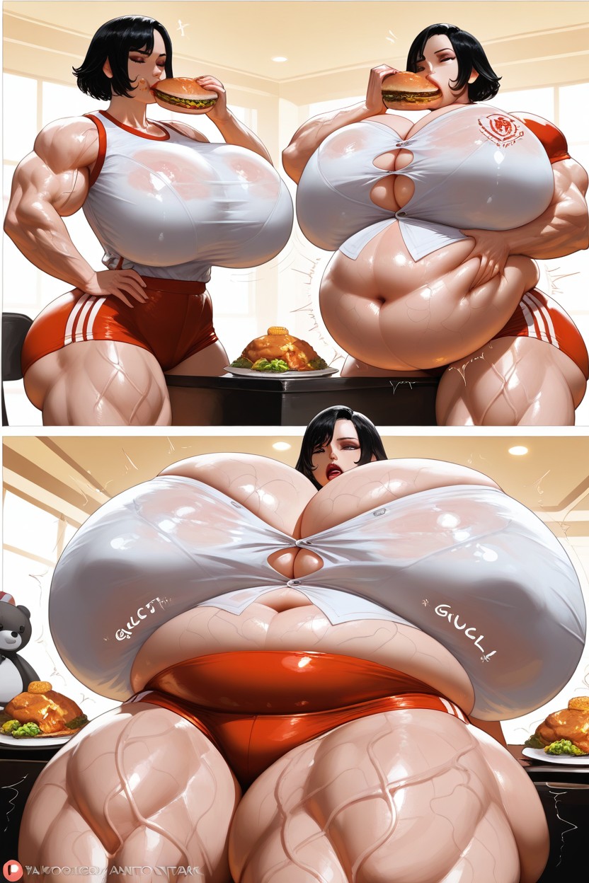 Massive Thighs, Veiny Breasts, Growth Effects AI黃漫