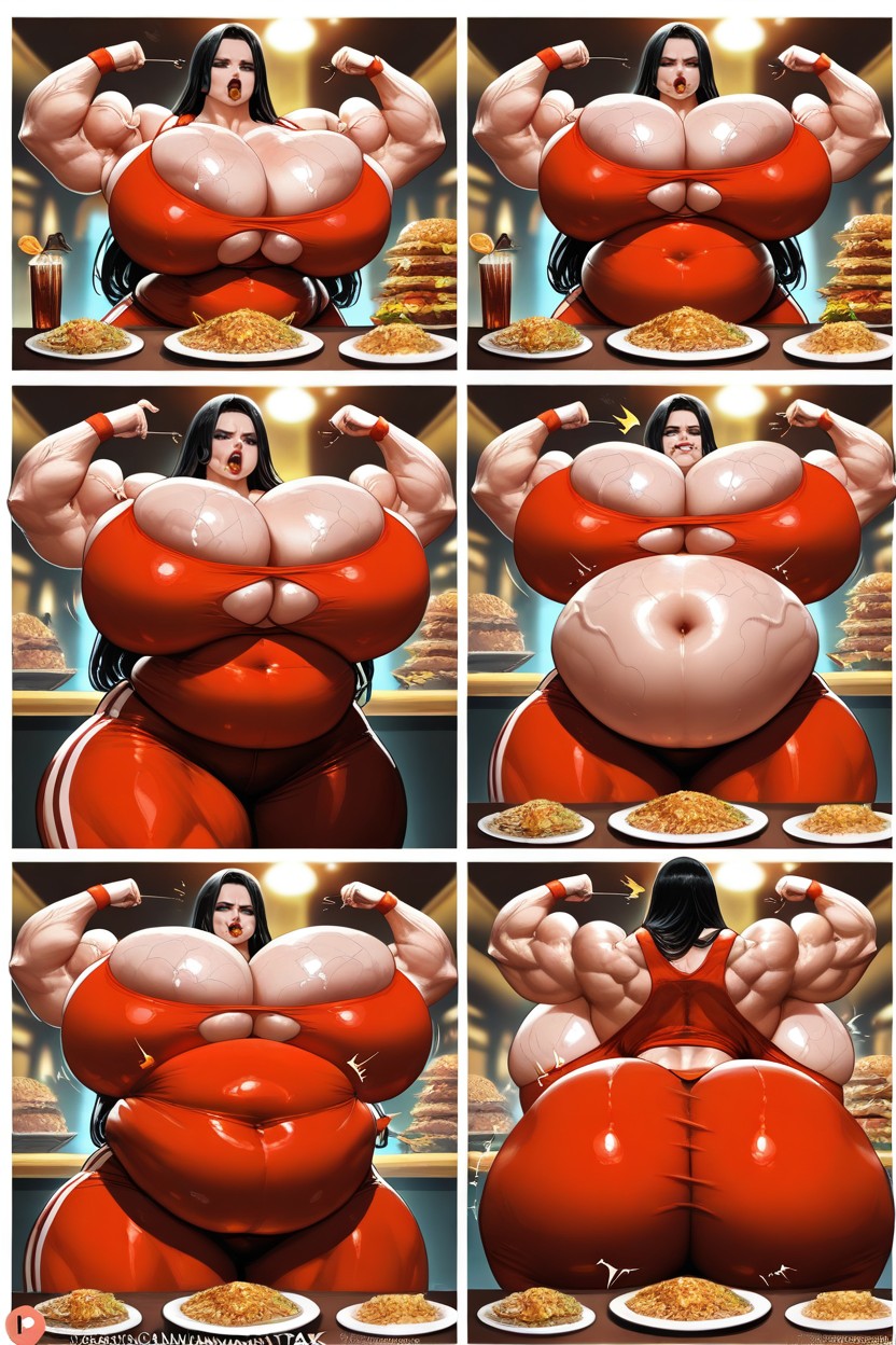 Huge Fat Belly, Massive Breasts, Extremely Muscular Porno IA Hentai