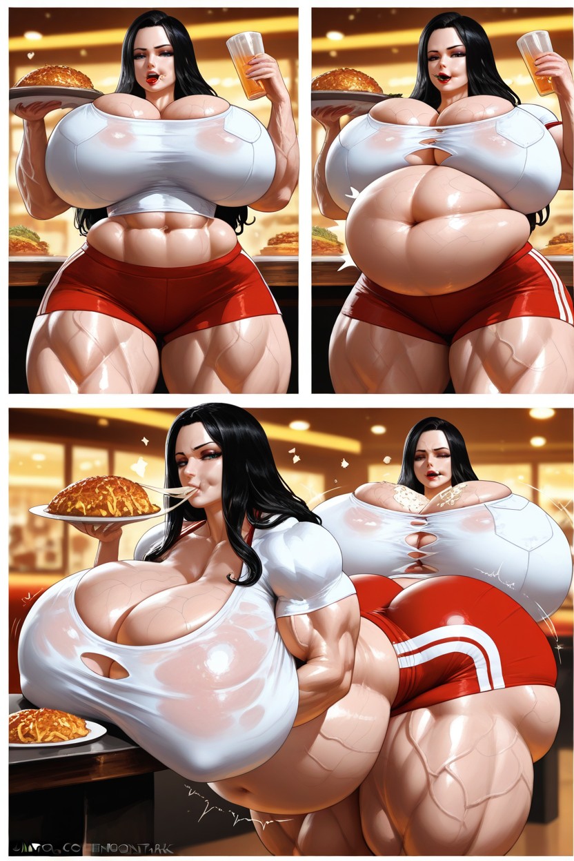 Huge Full Belly, Eating, 18+ AI黃漫