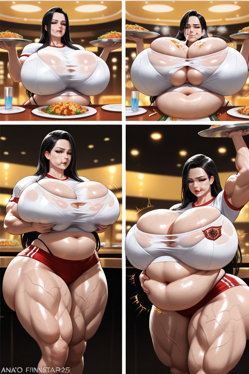 Hyper Breast Expansion, Buffet Restaurant, Heavy Breasts ヘンタイAIポルノ