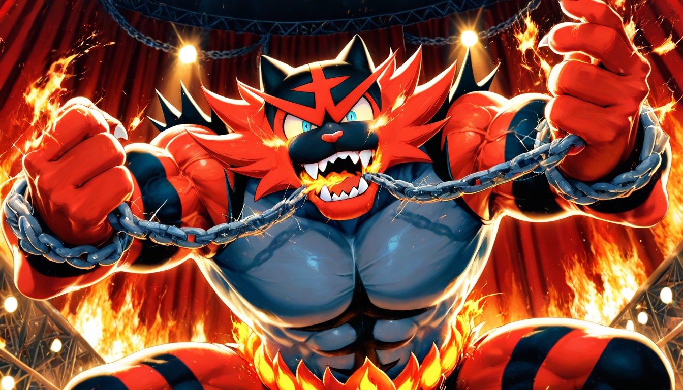 Intense Expression, 25+, Spotlights On Incineroar AI黃漫