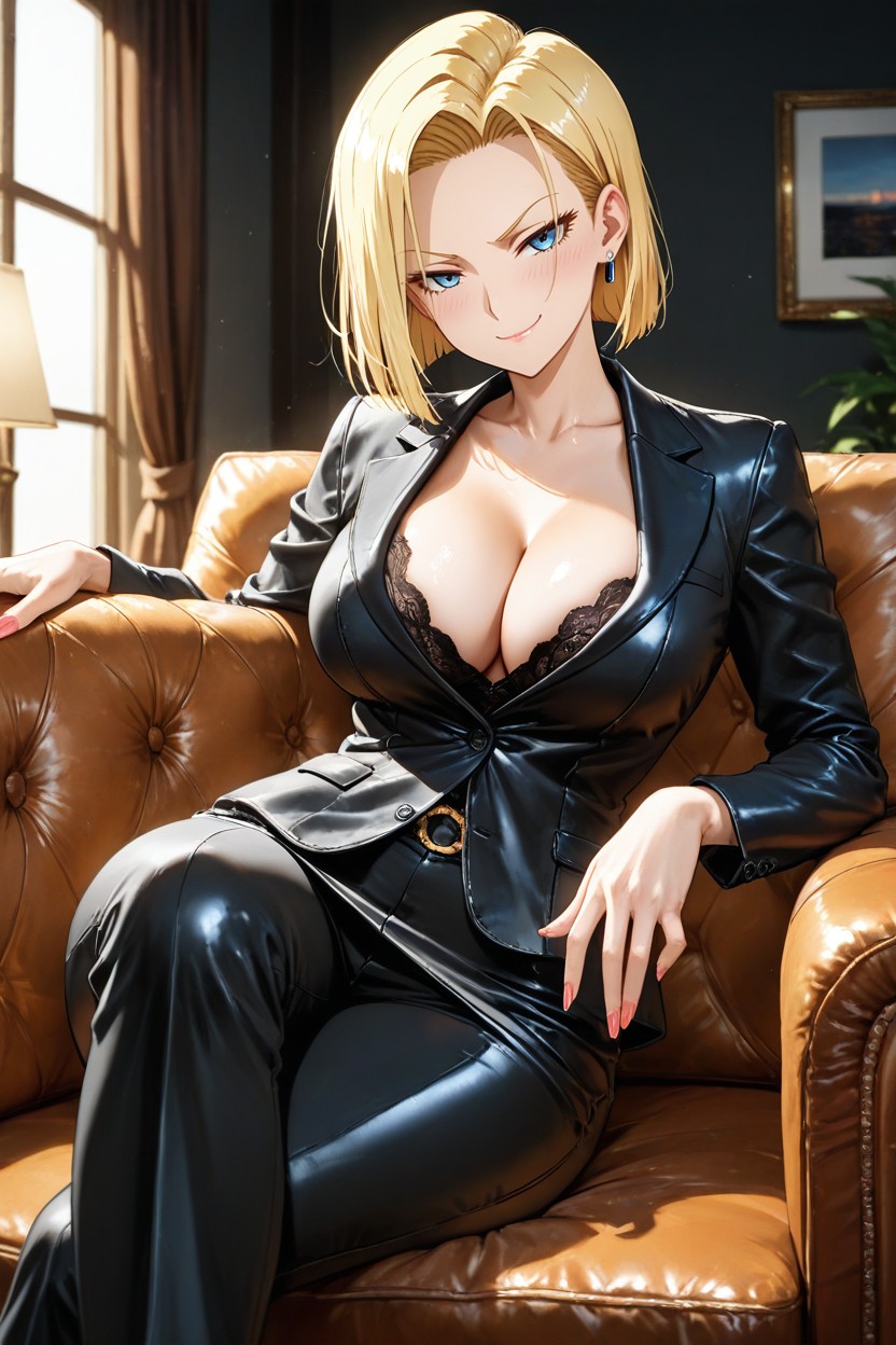 Featuring Broad Shoulders And A Deep V-neck Buttoned Up Underneath, 正常, A Mocking Smile AI黃漫