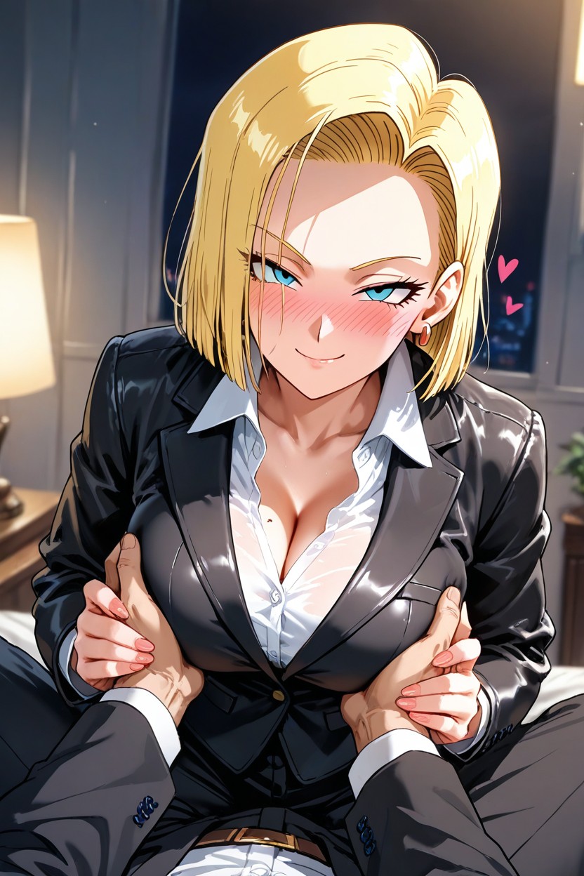 得意げな表情, いたずら好き, Gohan Wearing A Black Formal Suit ヘンタイAIポルノ