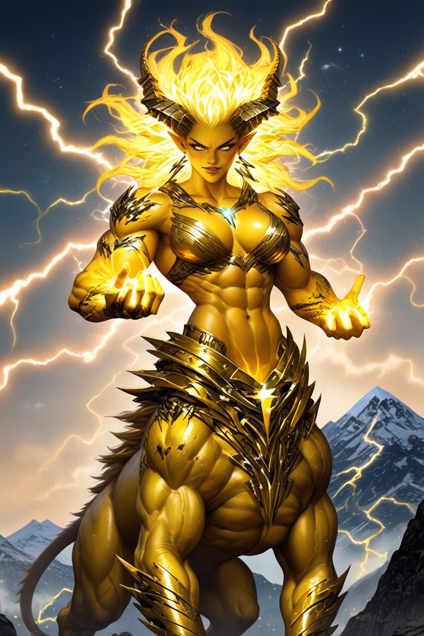 Yellow Electric Skin, Yellow Electric Face, Mountain Hentai IA