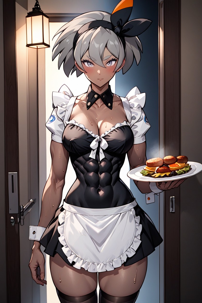 Black Stockings, Dark, Doorway Background ヘンタイAIポルノ