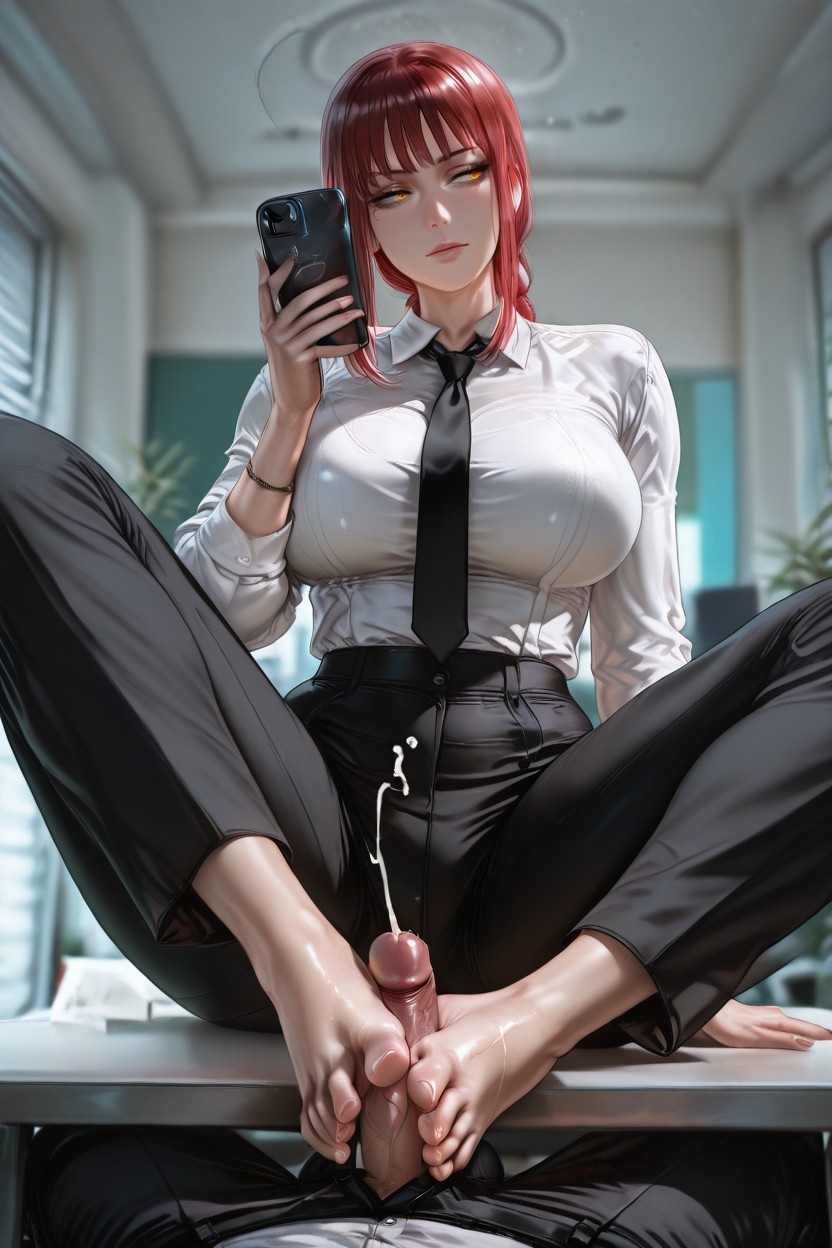Very Long Toes, White Blouse, Foot Fetish Porno IA Hentai