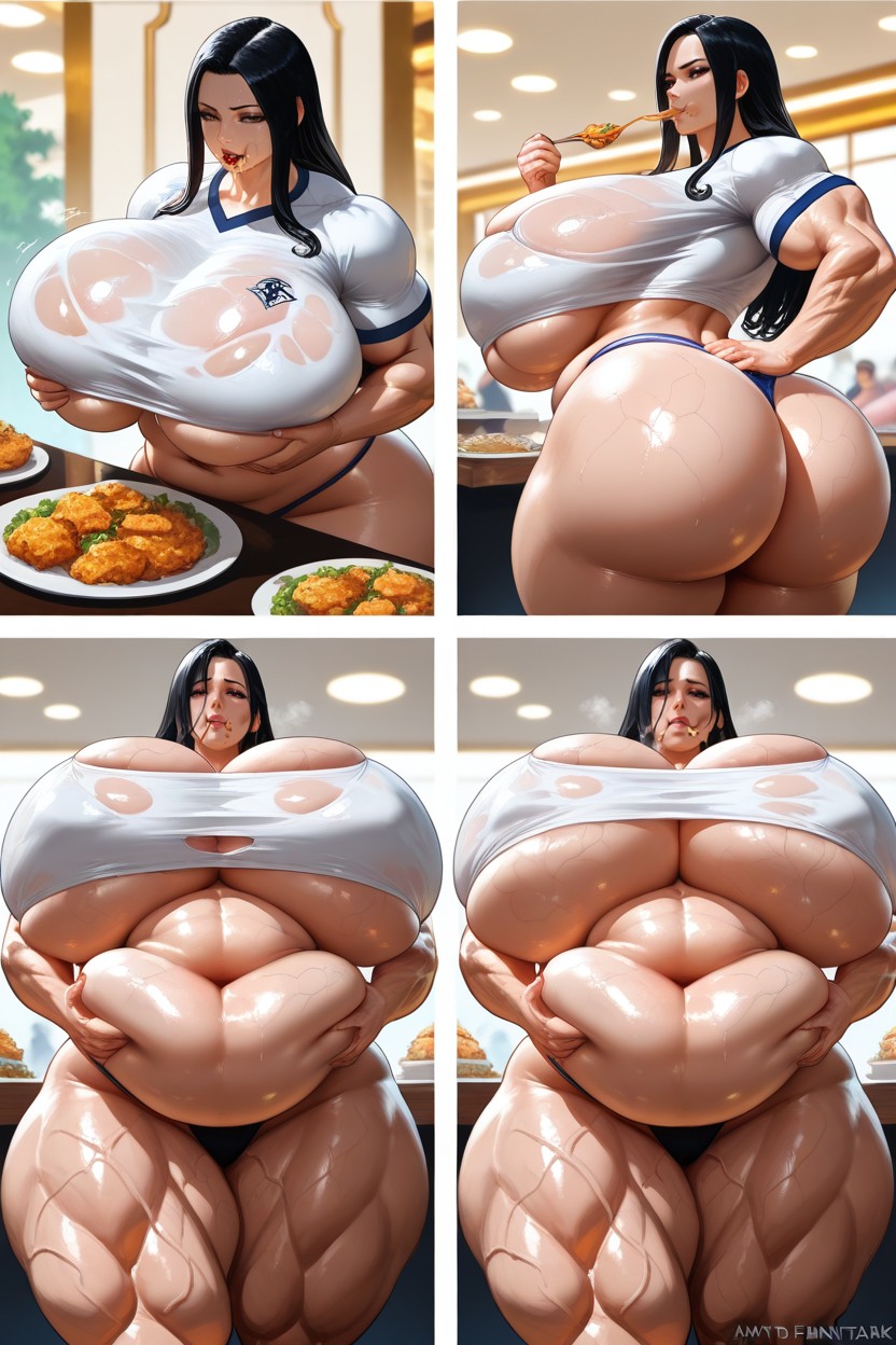 Grabbing Belly Fat, Ultra Thick, Gigantic Breasts Hentai AI Porn