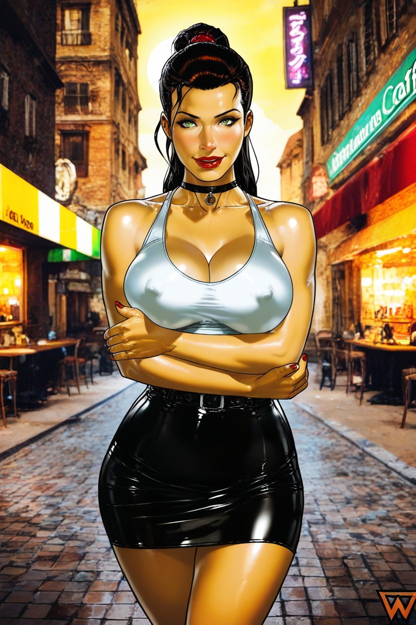 Erected Nipples, Sun Weather, Medium Rounded Breast Hentai IA