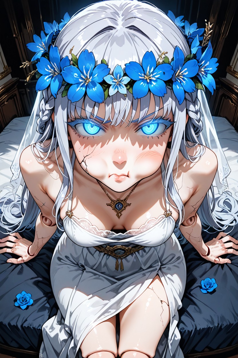 Simple Black Background, Glowing Eyes, Fisheye View Hentai IA