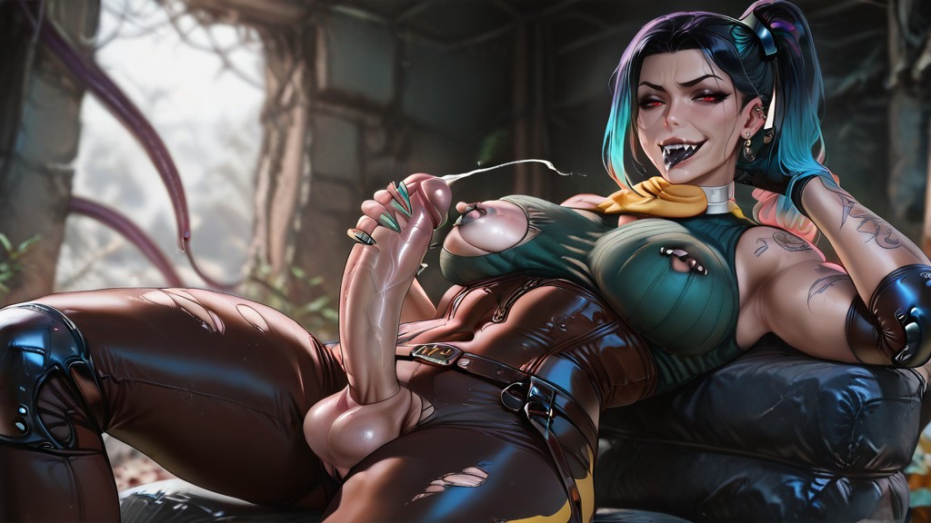 Brown Corset, Suspenders, Knobby Penis Hentai IA