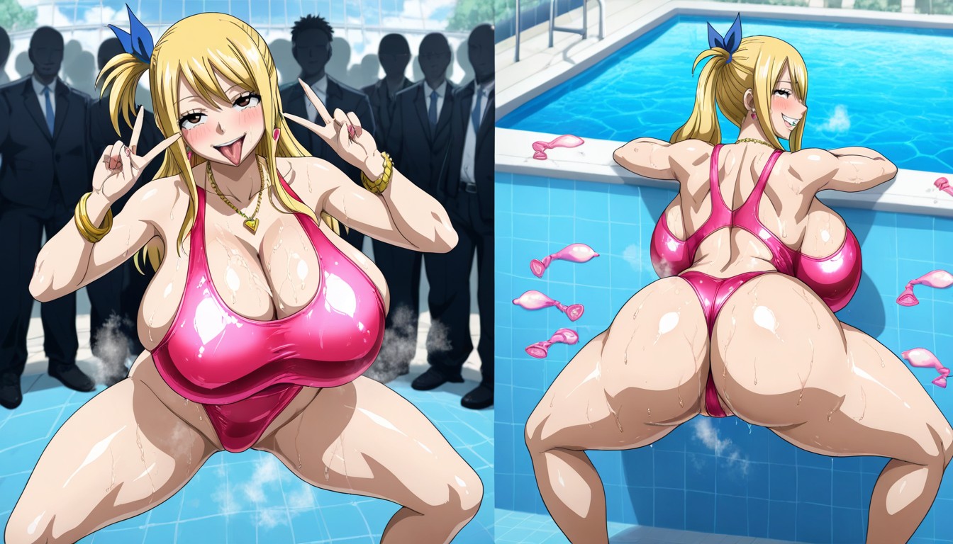 Grin, Bowlegged Pose, Sleeveless Hentai IA