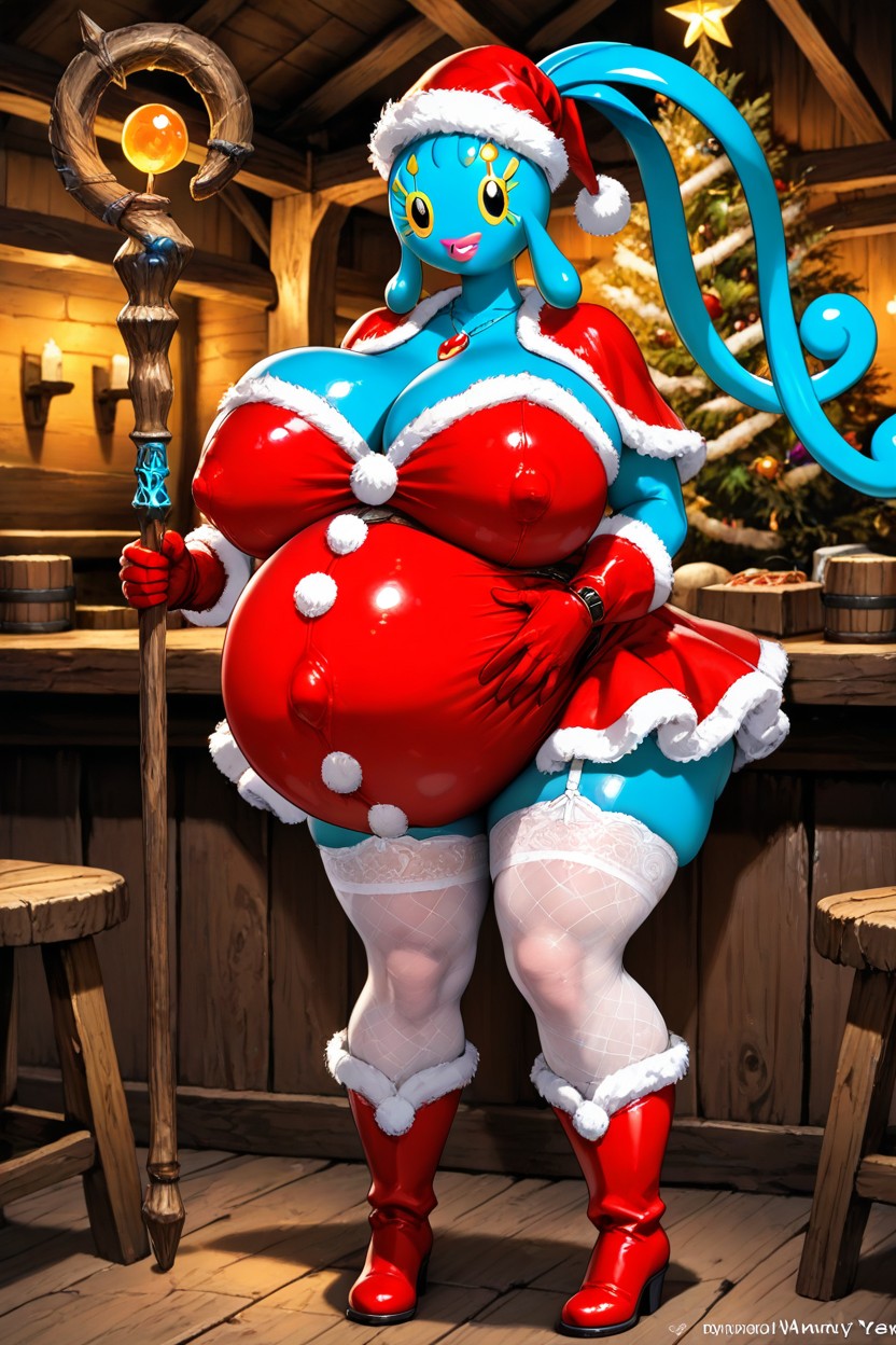 Red Slutty Dress, Belly Expansion, Gigantescas Tetas Perfectas Hentai IA