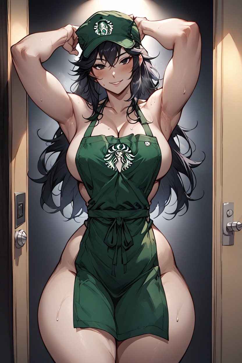 Arms Above Head, Standing, Blush Hentai IA