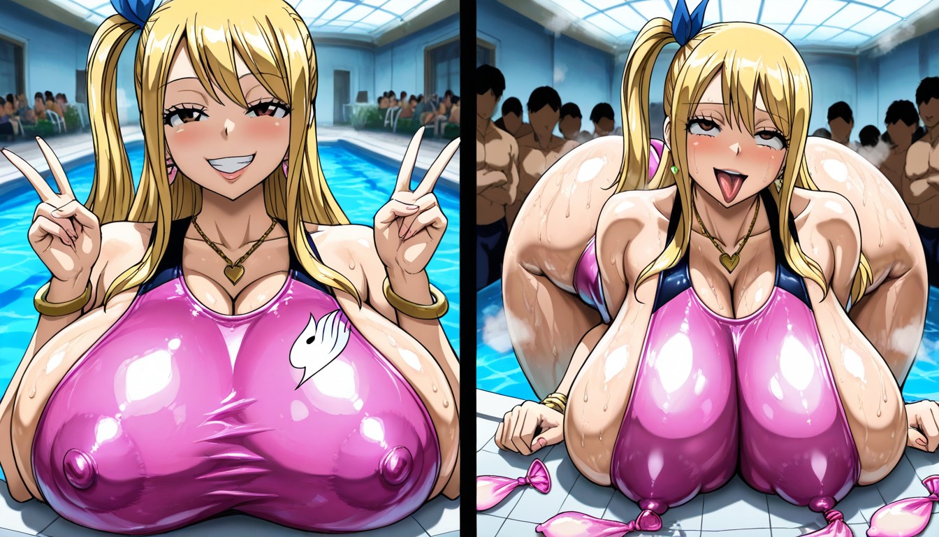 Ahegao, Butt Out, Gyaru Heart Earrings Hentai IA