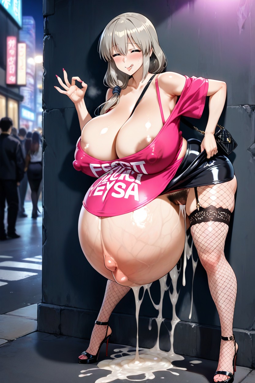 "" Strap Tshirt, Dark Vagina, Cum Puddle Hentai IA