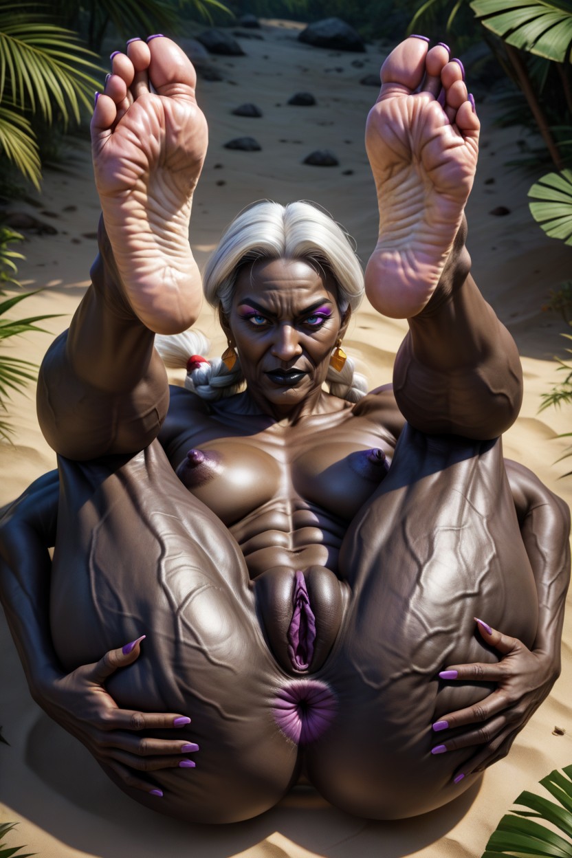 Top Down, Legs Up, Purple Pussy Hentai AI Porn