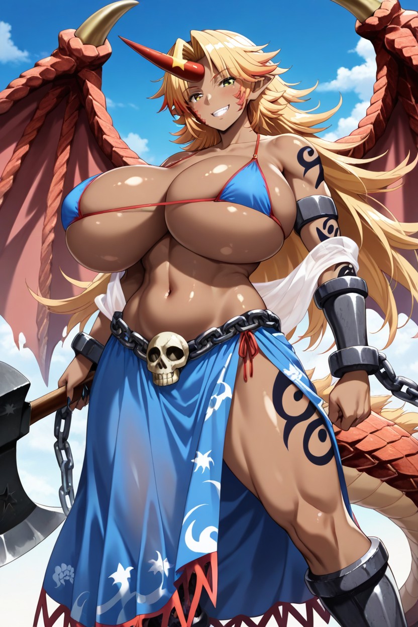 Armadura, Long Hair, Huge Skull Belt With Sarong Hentai IA