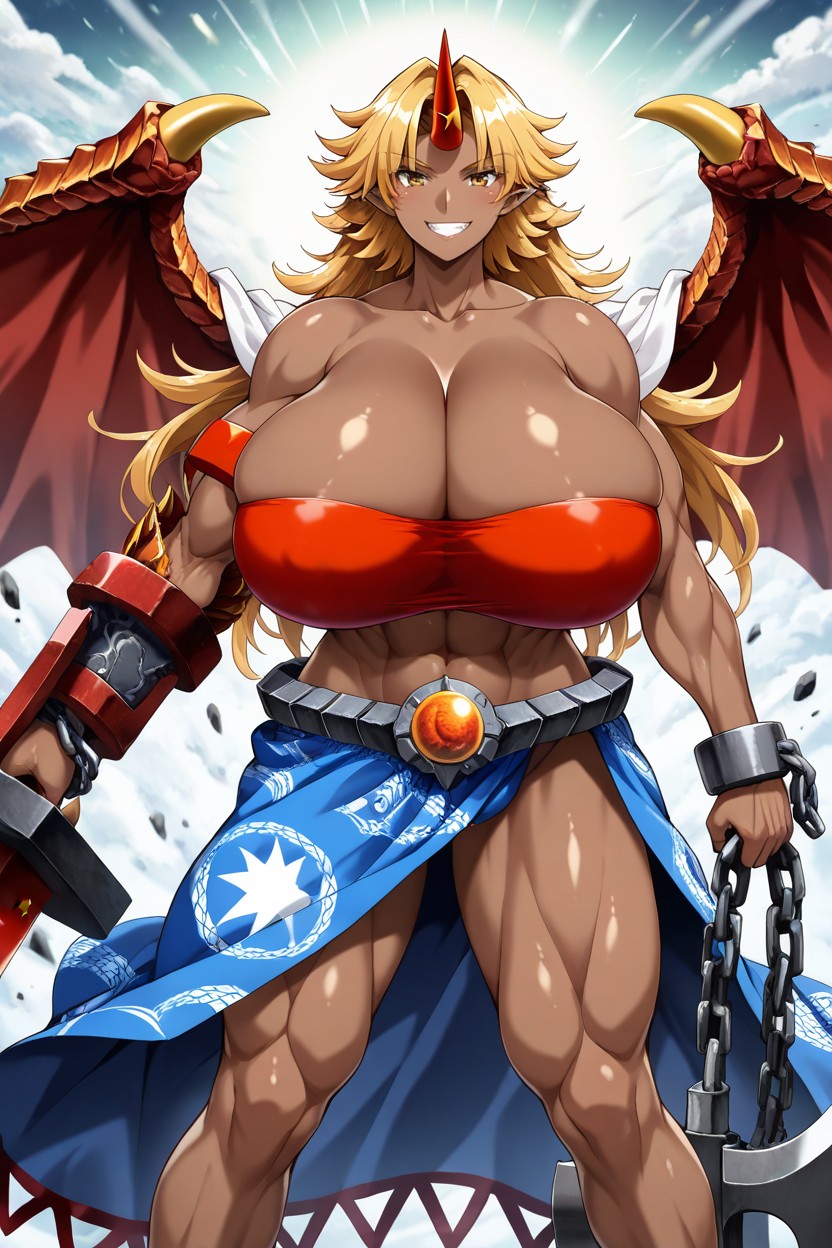 Sword, Armor, Colossal Dragon Wings Hentai AI Porn