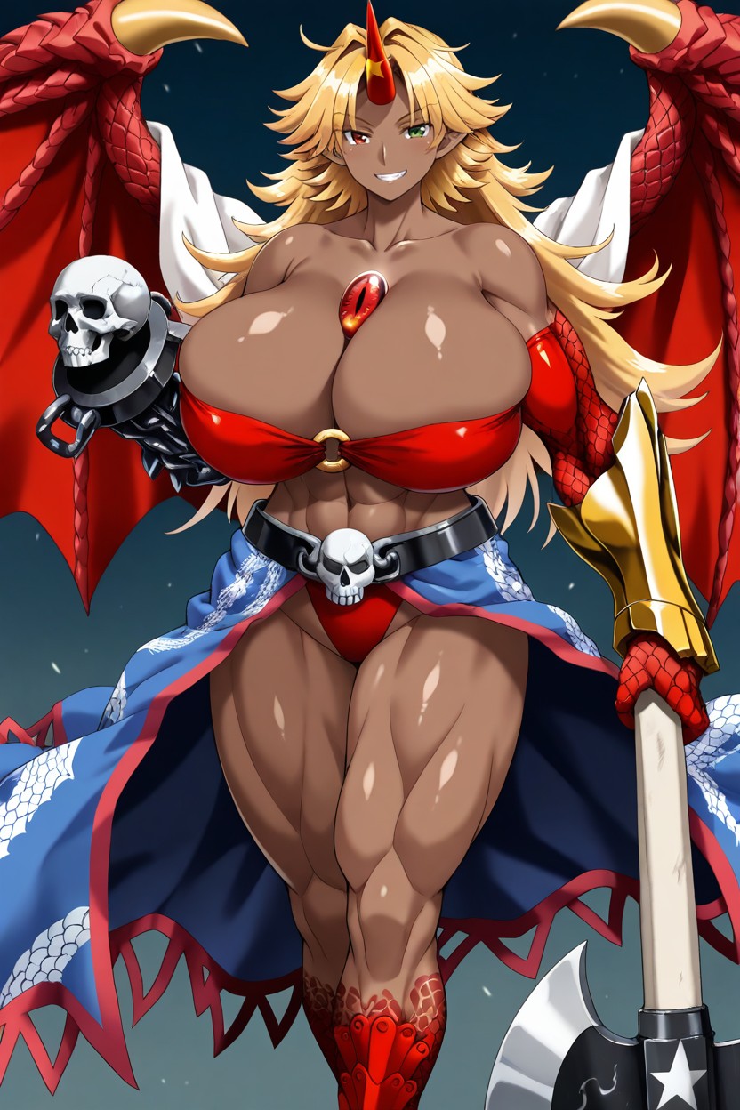 Holding Colossal Sword In Left Hand, Hyper Breasts, Demonio Hentai IA