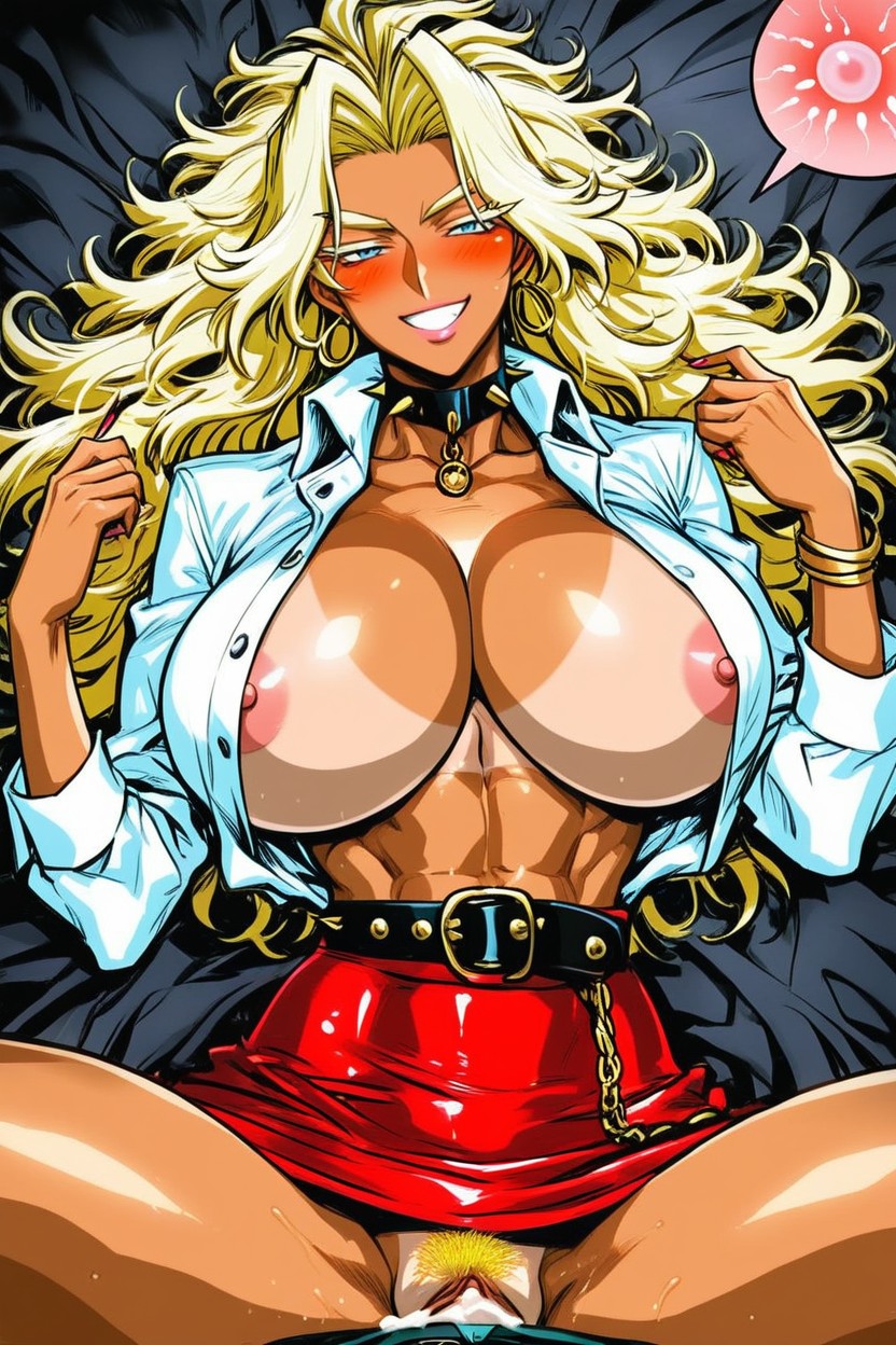 Anime Style, Large Hair Volume, V Line Eyebrows Hentai AI Porn