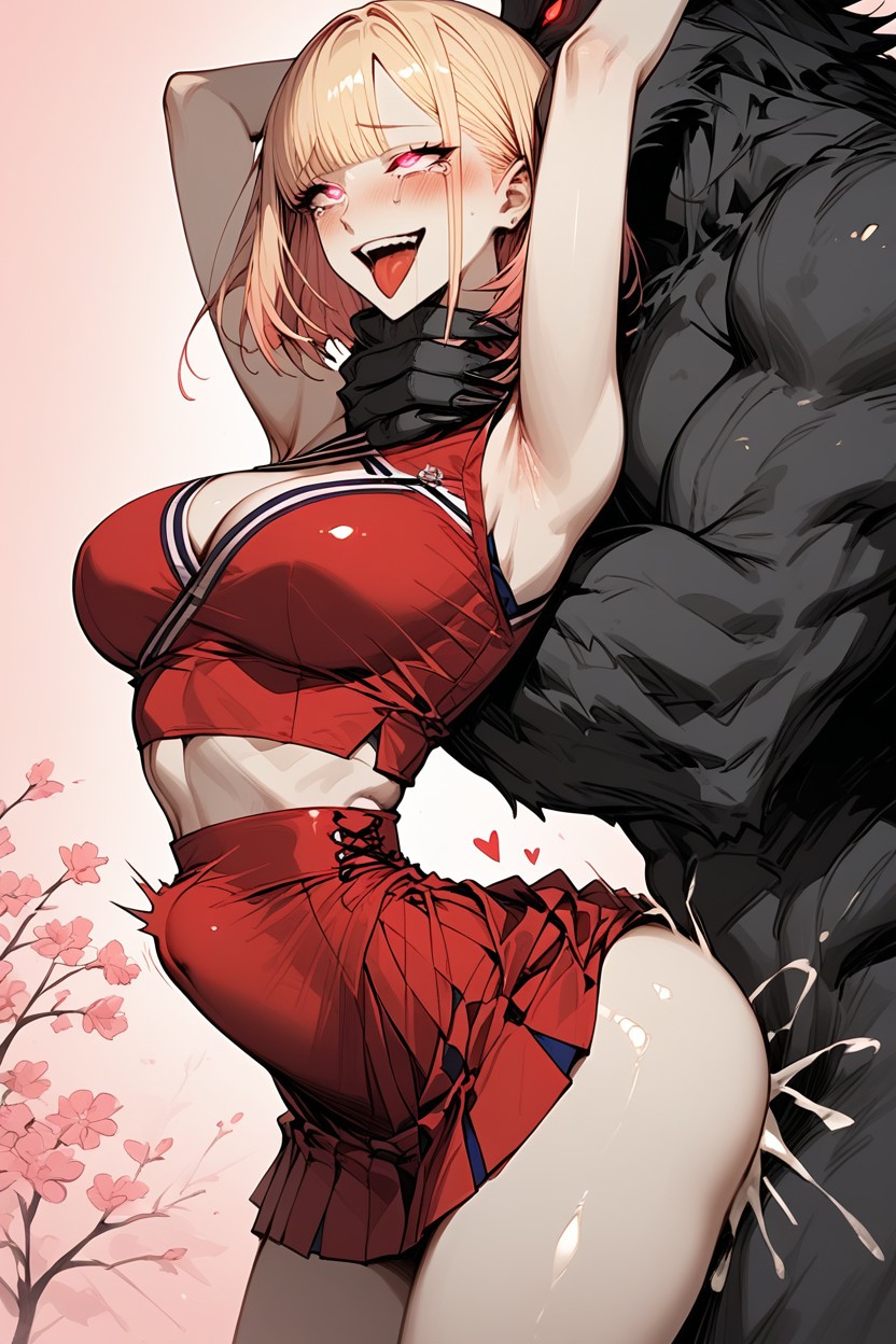 Ahegao, Short Length, Giant Round Perky Tits Hentai AI Porn