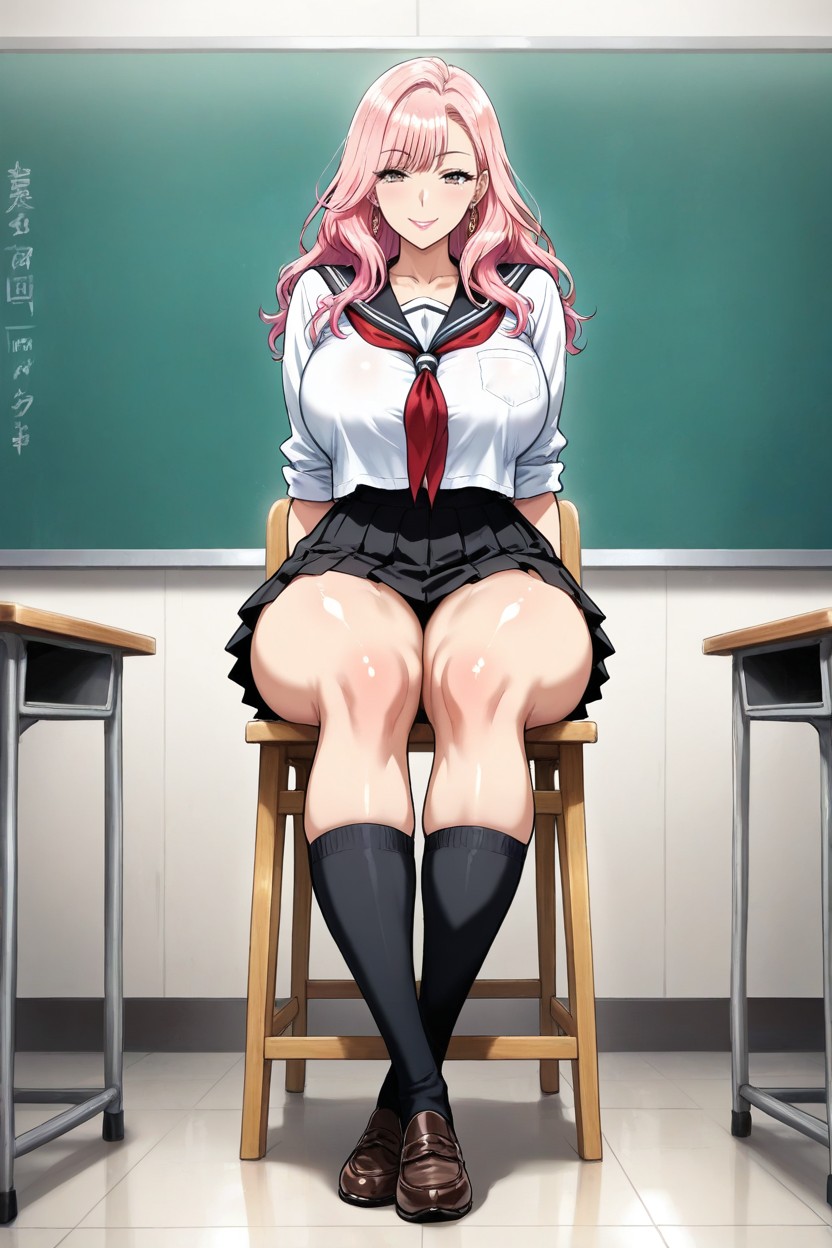 Sentada, Gyaru, Mini Falda Hentai IA