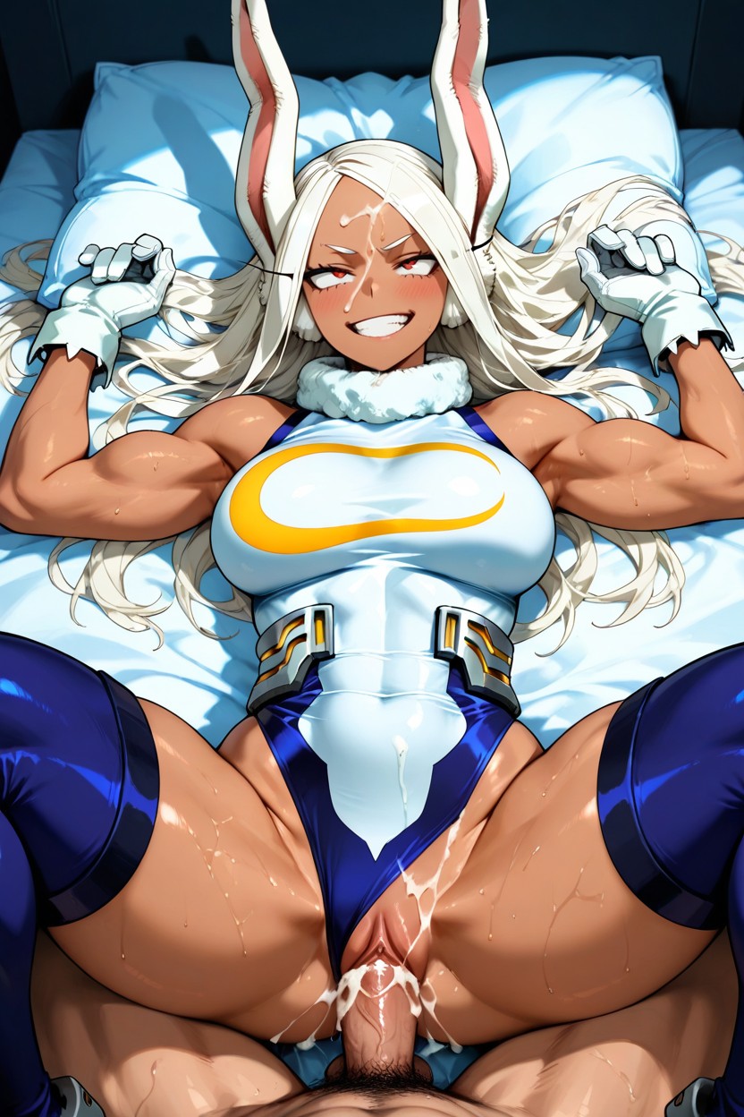 Front View, She Has Red Eyes With Long, Creampie Hentai AI Porn