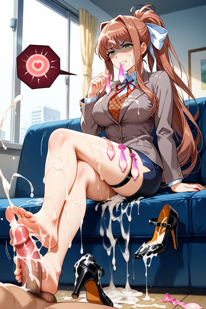 Foot Inside Semen Soaked High Heels, Used Condom, Cum On Clothes Huge Amount Of Cum Hentai AI Porn