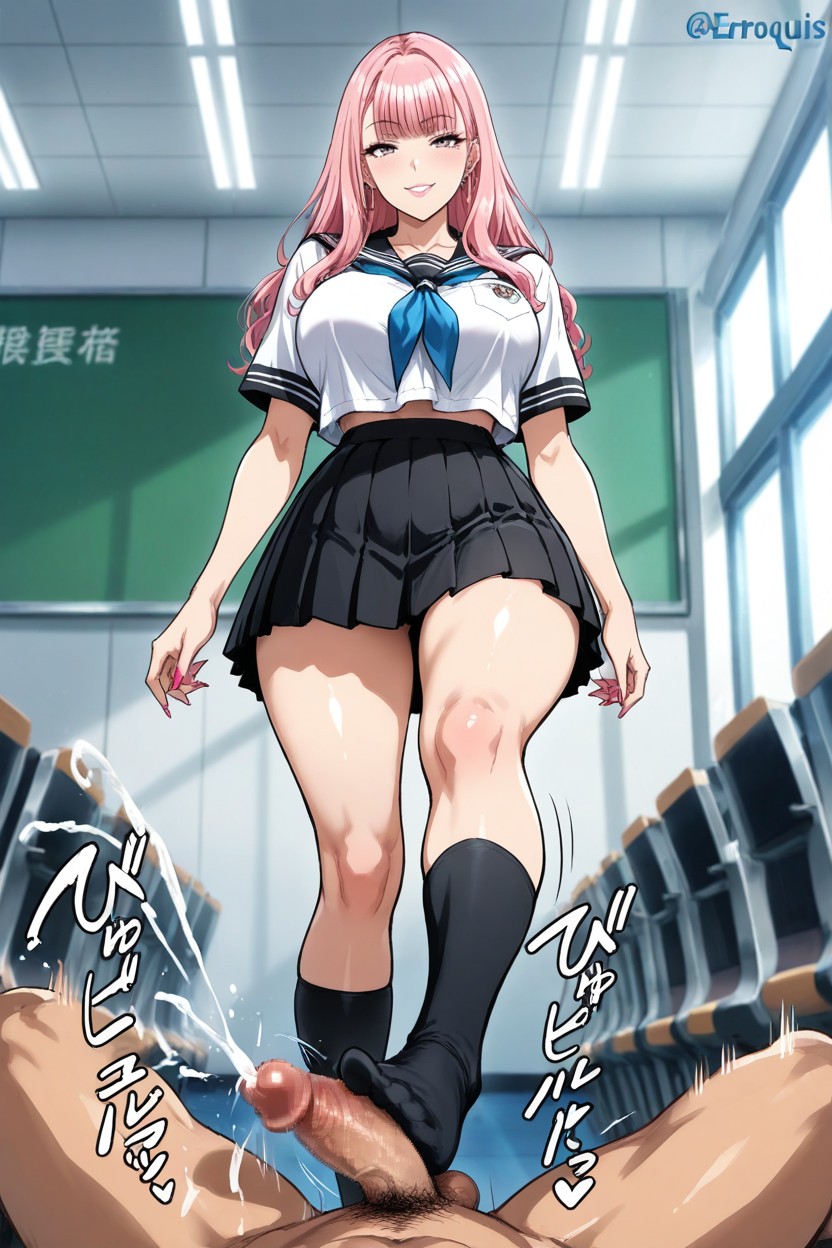 Eroquis Art Style, Model Body, Knee-high Socks Hentai AI Porn