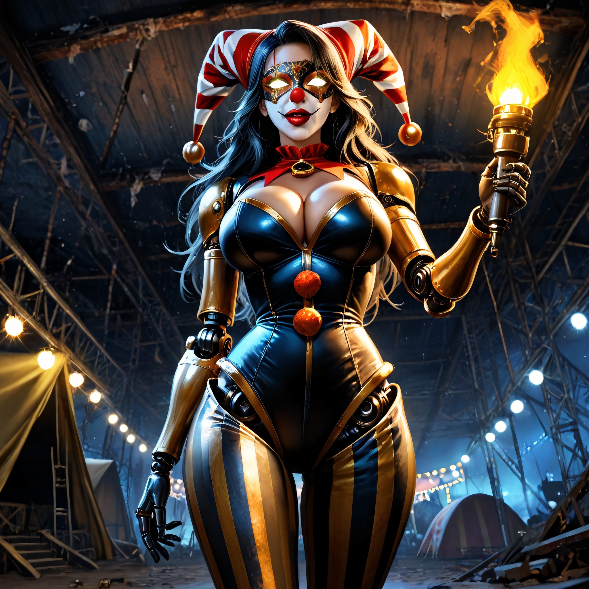 Abandoned Circus Stage, Contraluz, Ojos Brillantes Hentai IA
