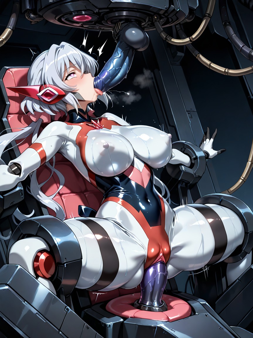 Eyes Rolled Back, Full Body, Black Dildo Hentai IA