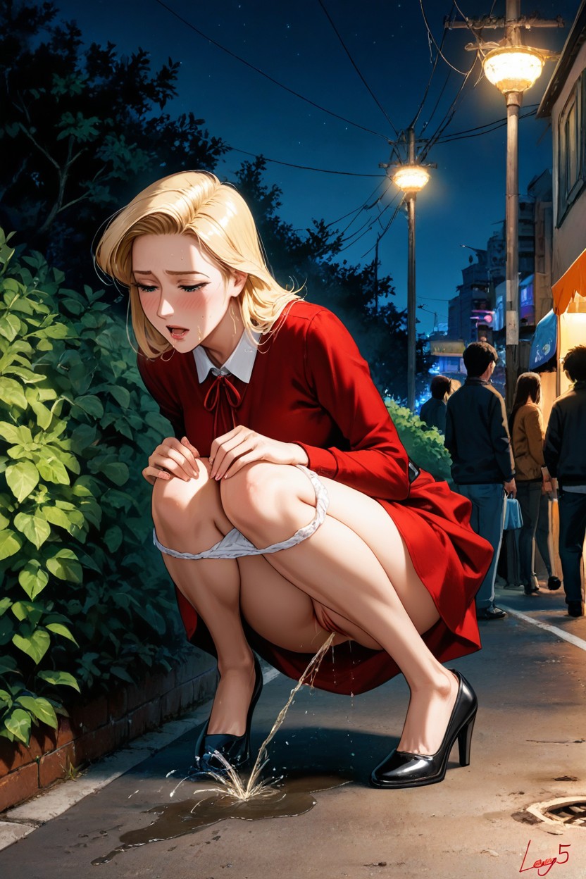 Garbage Bins, Desperation Pee, Vagina Hentai AI Porn