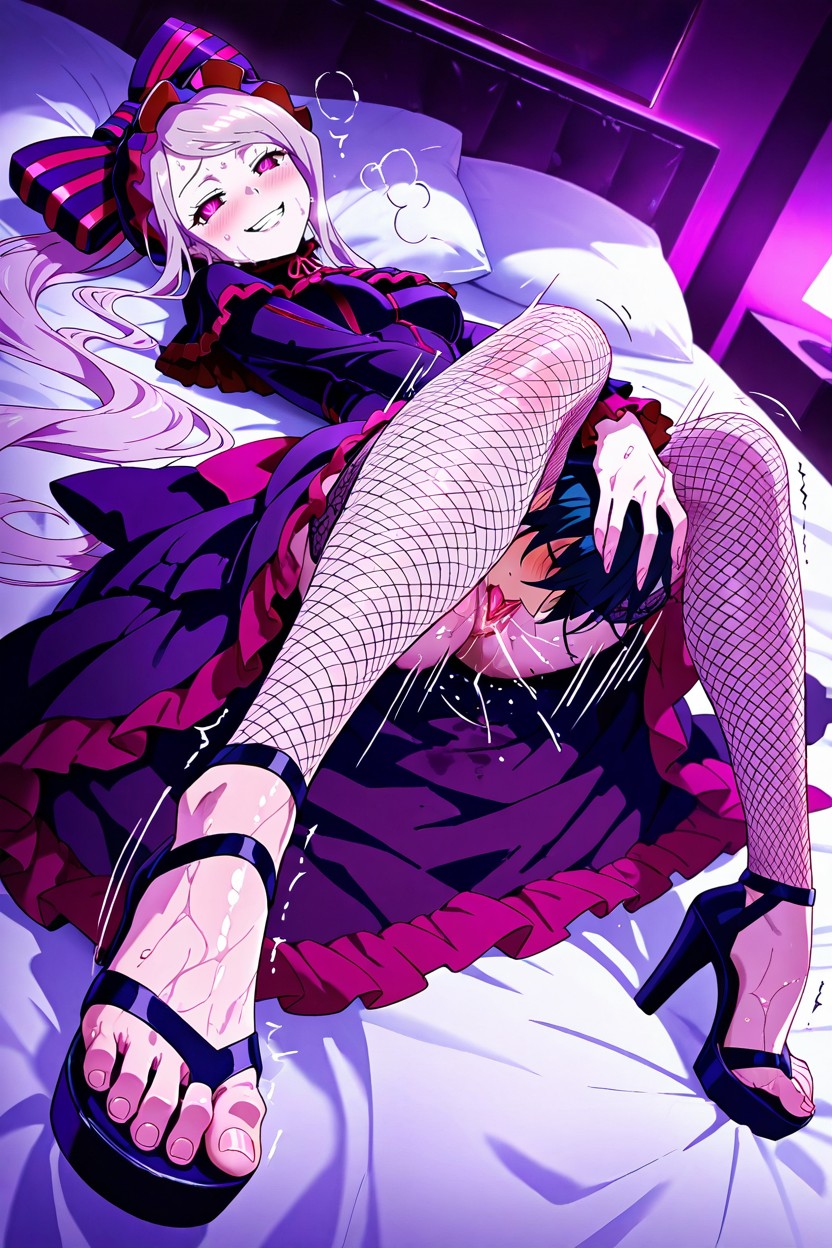 Woman Lying Down, Nervous, Curled Toes Hentai IA