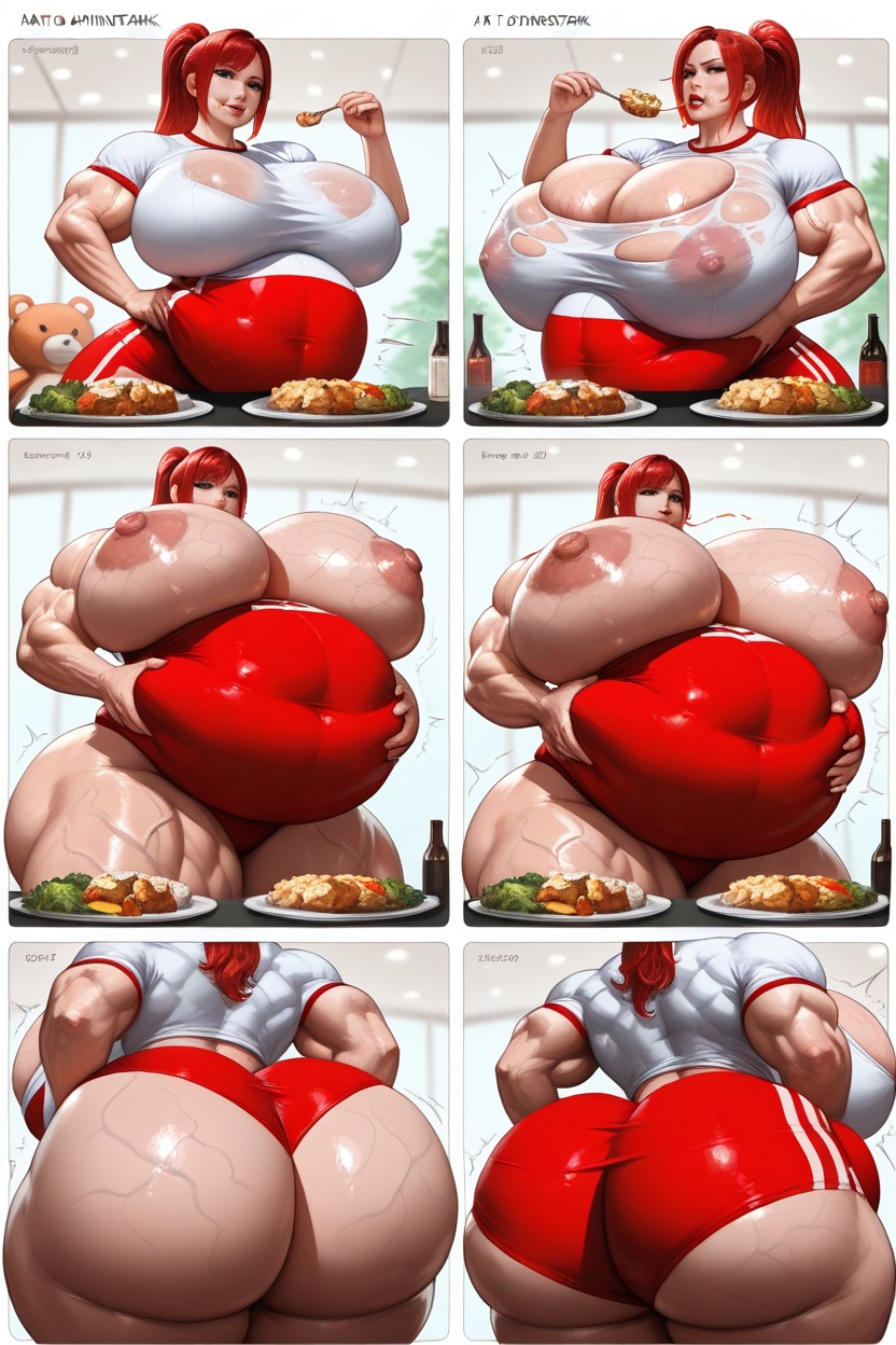 Engorged Breasts, Growth Effects, Messy Eating Hentai AI Porn