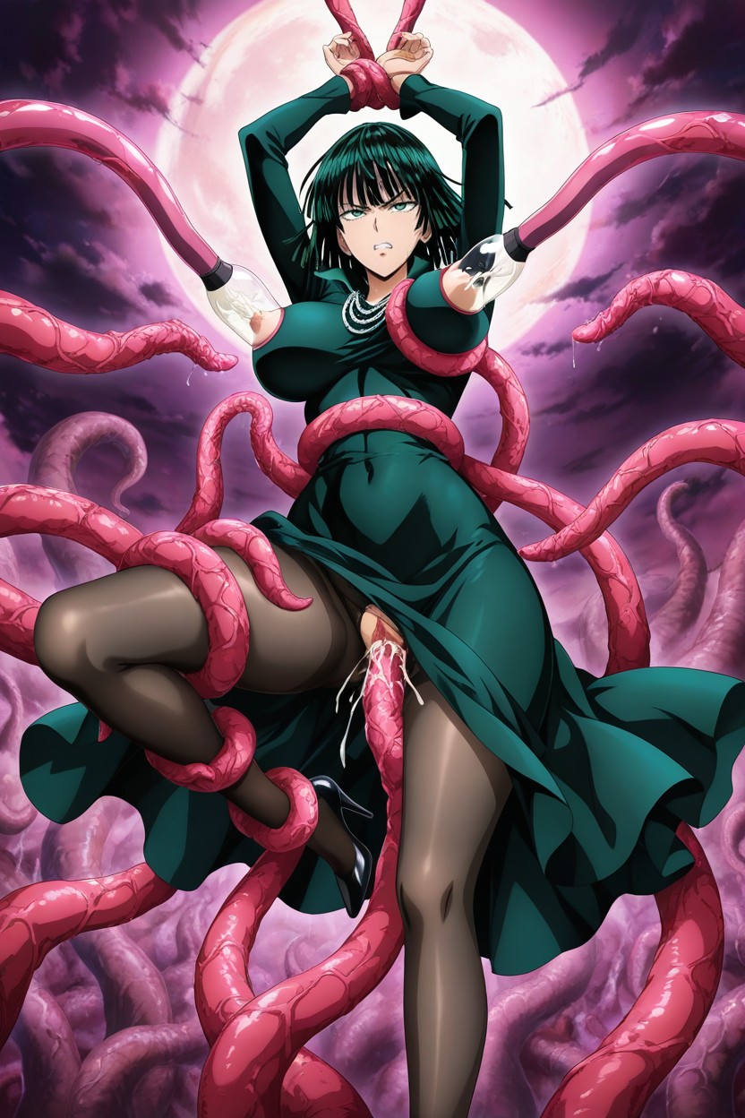 Medium Ass, Tentacles Grabbing Neck, Tentacles Around Body Hentai IA