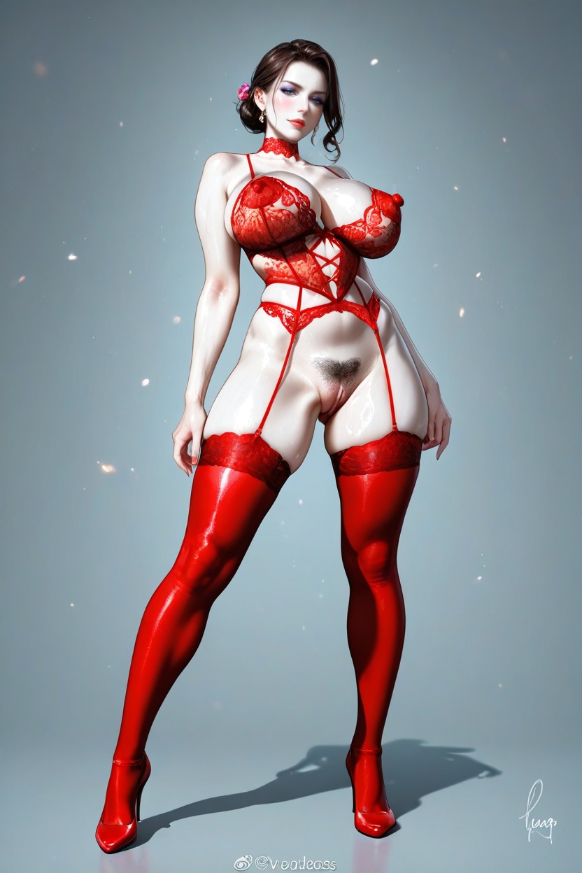 Naked, Sexy Milf, Stockings Hentai IA